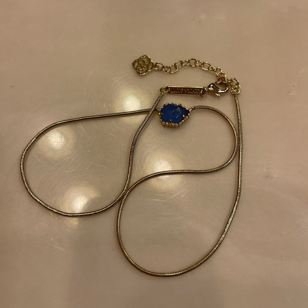 Kendra Scott gold/blue necklace
